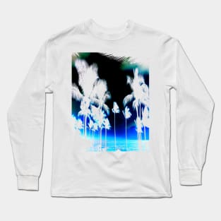 Palm Tree Graphic Print Tee Shirt Long Sleeve T-Shirt